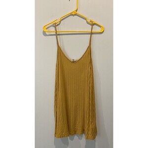 Silence & Noise Gold Tone Long Flowing Tank Top Shirt, Sleeveless. Size Small